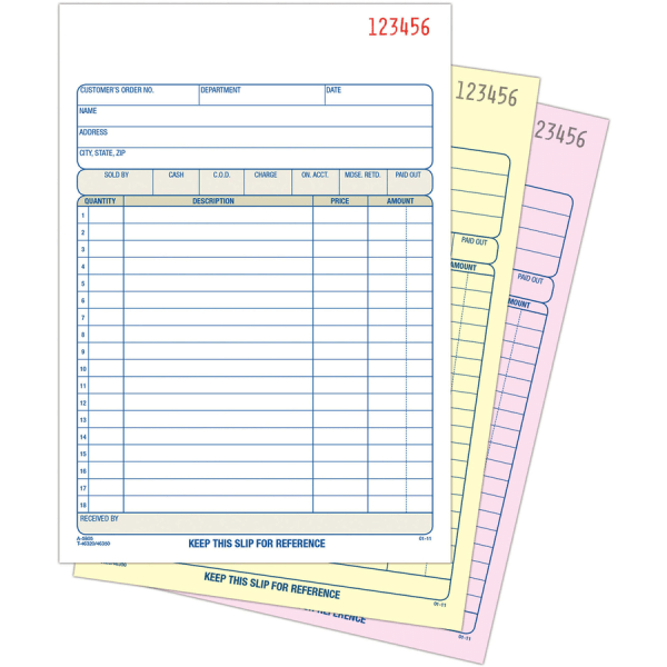 slide 5 of 7, Adams Carbonless 3-Part Sales Book, 50 ct; 5 9/16 in x 8 7/16 in