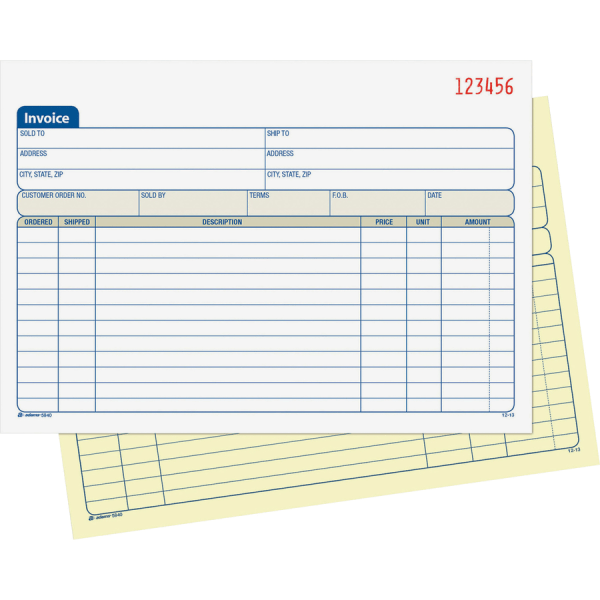 slide 2 of 5, Adams Carbonless Invoice Books, 2-Part, 8 7/16'' X 5 9/16'', Pack Of 50, 1 ct