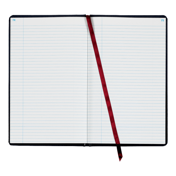 slide 2 of 2, Adams Record Ledger, Navy, 12 1/4 in x 7 1/2 in