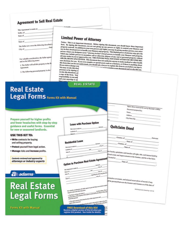 slide 2 of 2, Adams Real Estate Legal Forms Kit, 1 ct