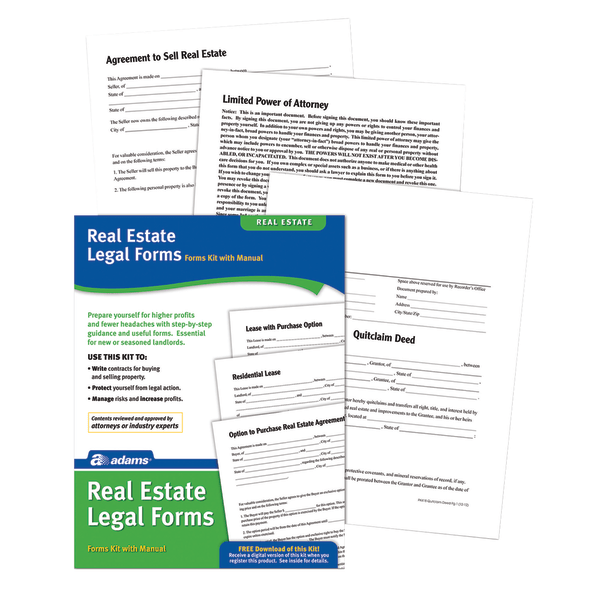 slide 2 of 2, Adams Real Estate Legal Forms Kit, 8 1/2 in x 11 in