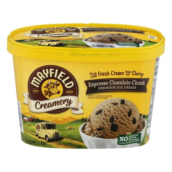 slide 1 of 6, Mayfield Creamery Espresso Chocolate Chunk Ice Cream, 48 fl oz