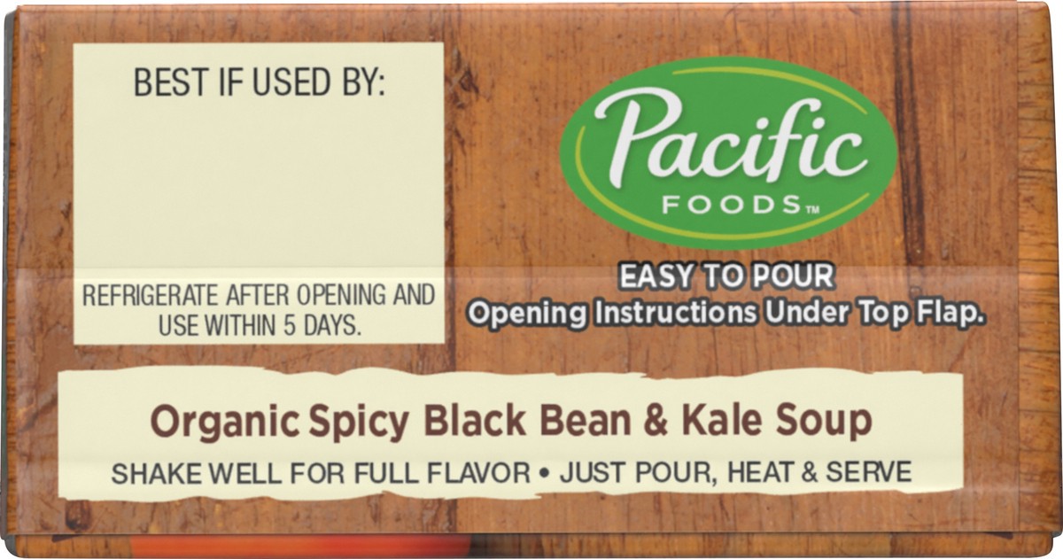 slide 8 of 8, Pacific Foods Organic Spicy Black Bean & Kale Soup, 17oz, 17 oz