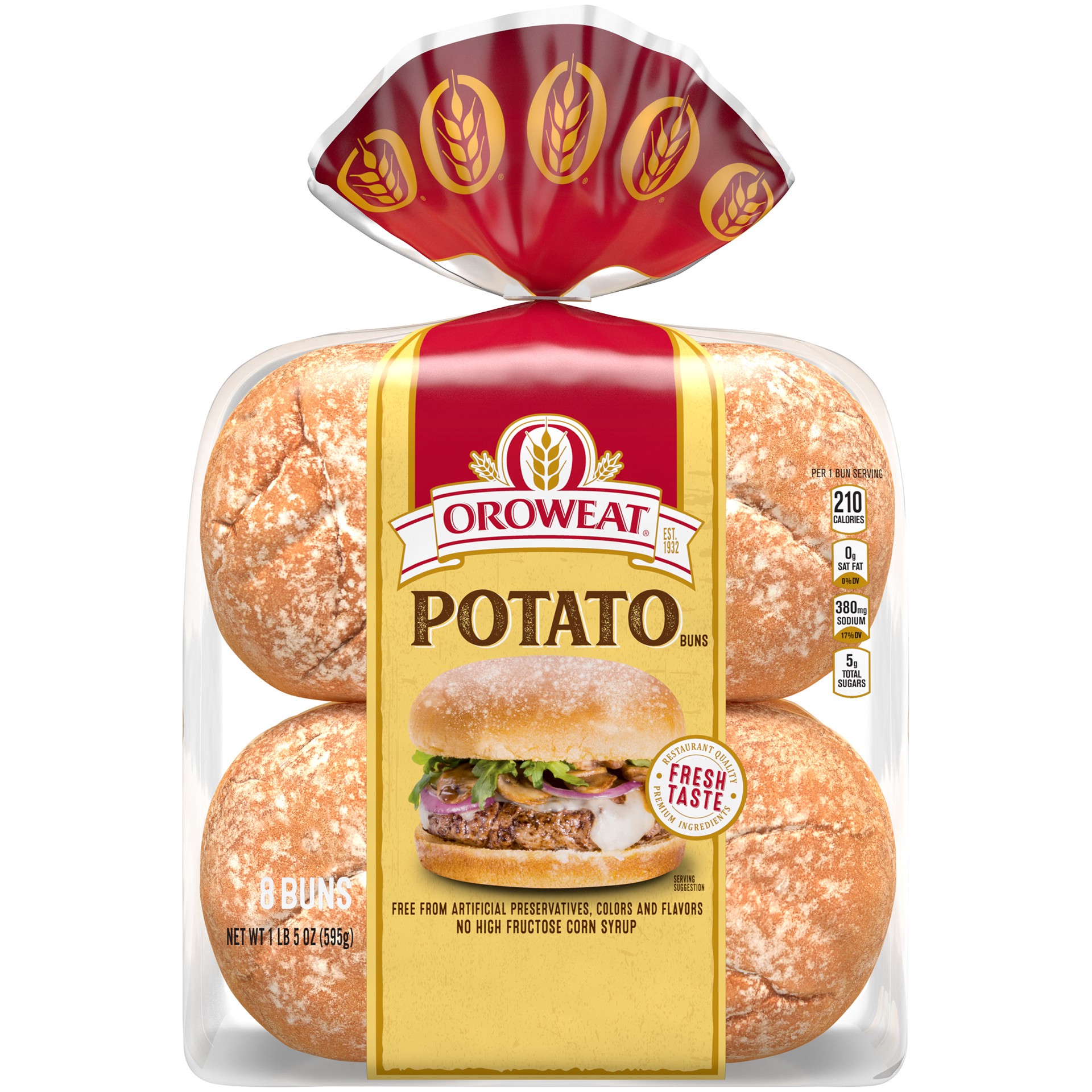 slide 2 of 10, Oroweat Potato Buns, 8 count, 21 oz, 8 ct; 21 oz