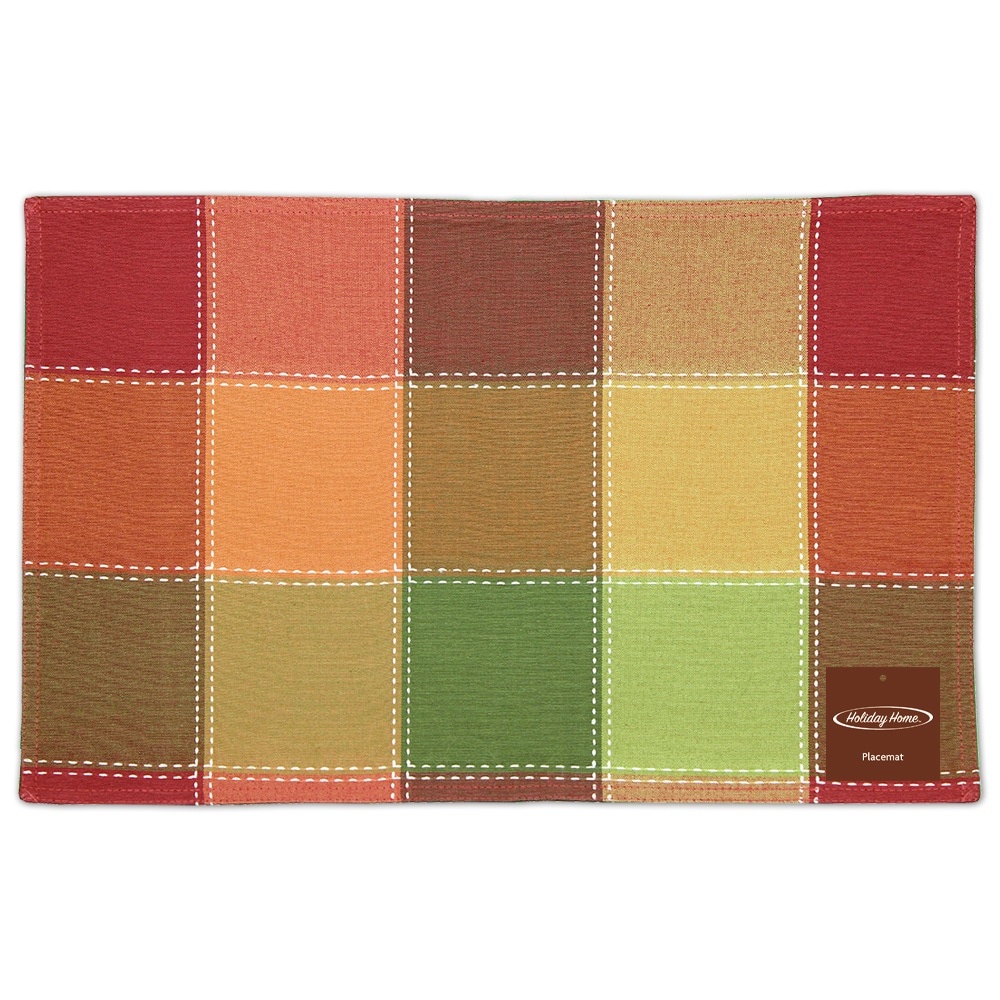 slide 1 of 1, Holiday Home Autumn Check Placemat, 1 ct