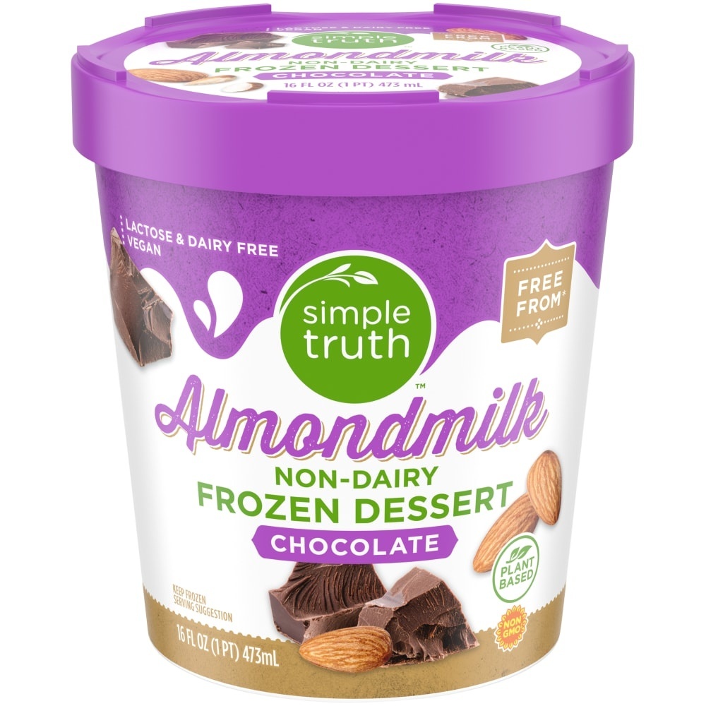 slide 1 of 1, Simple Truth Chocolate Almond Frozen Dessert, 1 pint