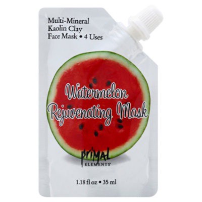 slide 1 of 2, Primal Elements Watermelon Rejuvenate Face Mask, 1.18 oz