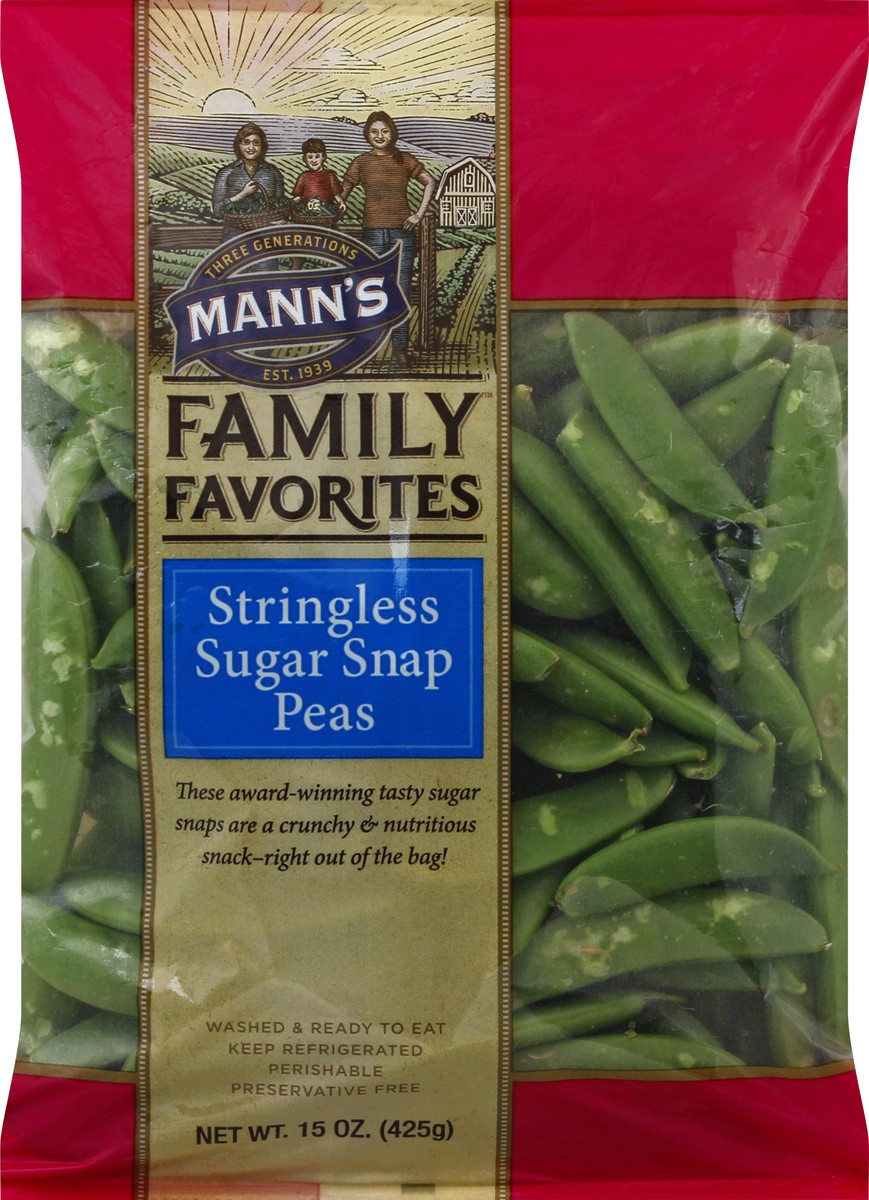 slide 1 of 6, Mann's Family Favorites Stringless Sugar Snap Peas, 15 oz, 15 oz