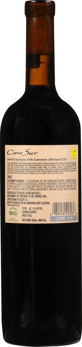 slide 7 of 11, Cs Organico Cono Sur Organic Red Blend, 750 ml