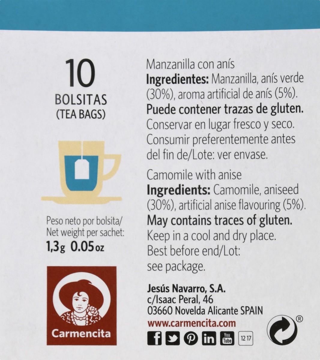 slide 2 of 12, Carmencita Tea Bags Camomile with Anise Tea - 10 ct, 10 ct