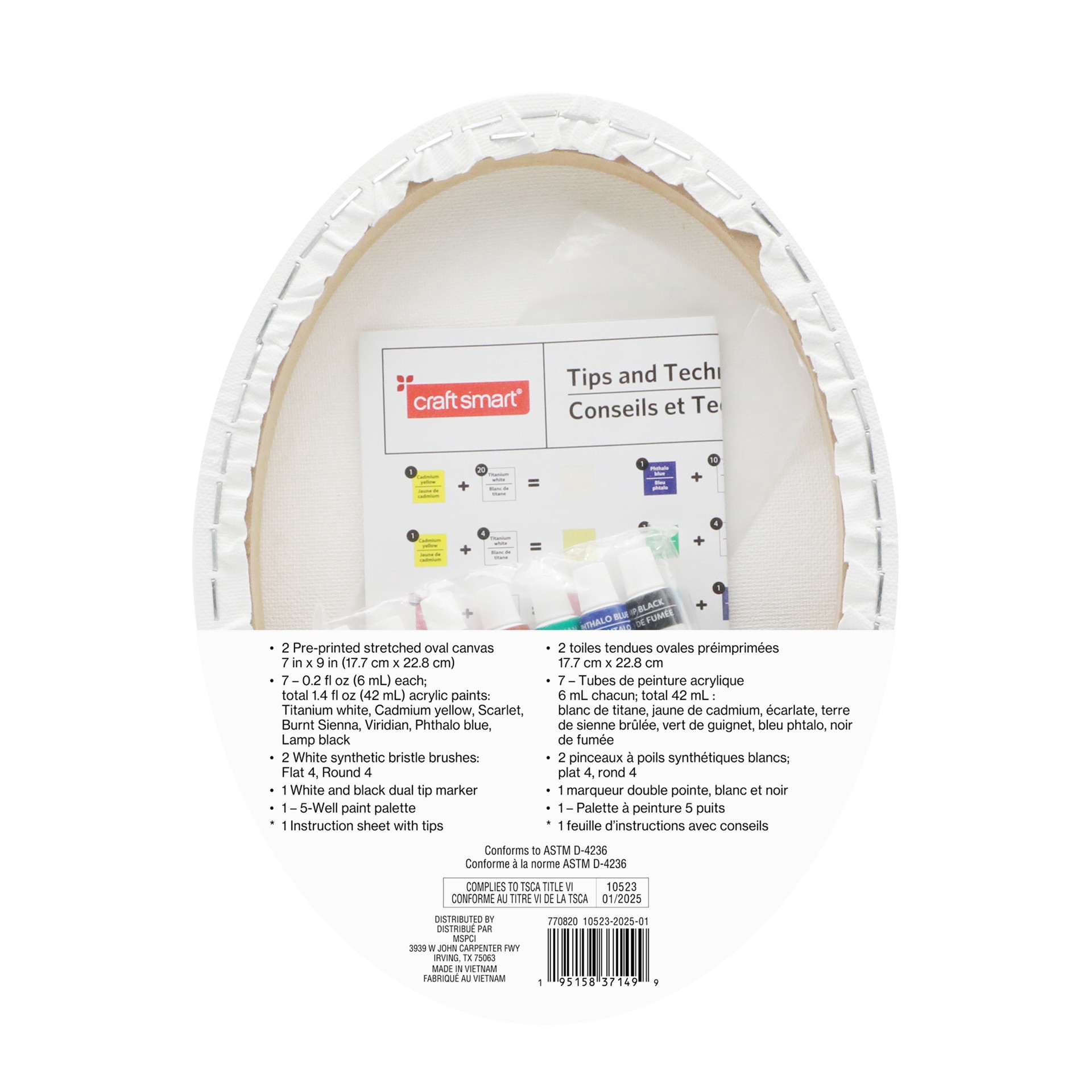 slide 6 of 6, 7" X 9" Raven & Moth Oval Canvas Painting Kit By Craft Smart, 7 in x 9 in