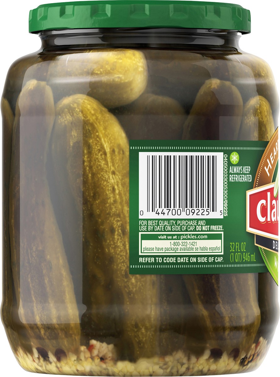 slide 5 of 9, Claussen Hearty Garlic Pickle Wholes, 32 fl. oz. Jar, 32 oz