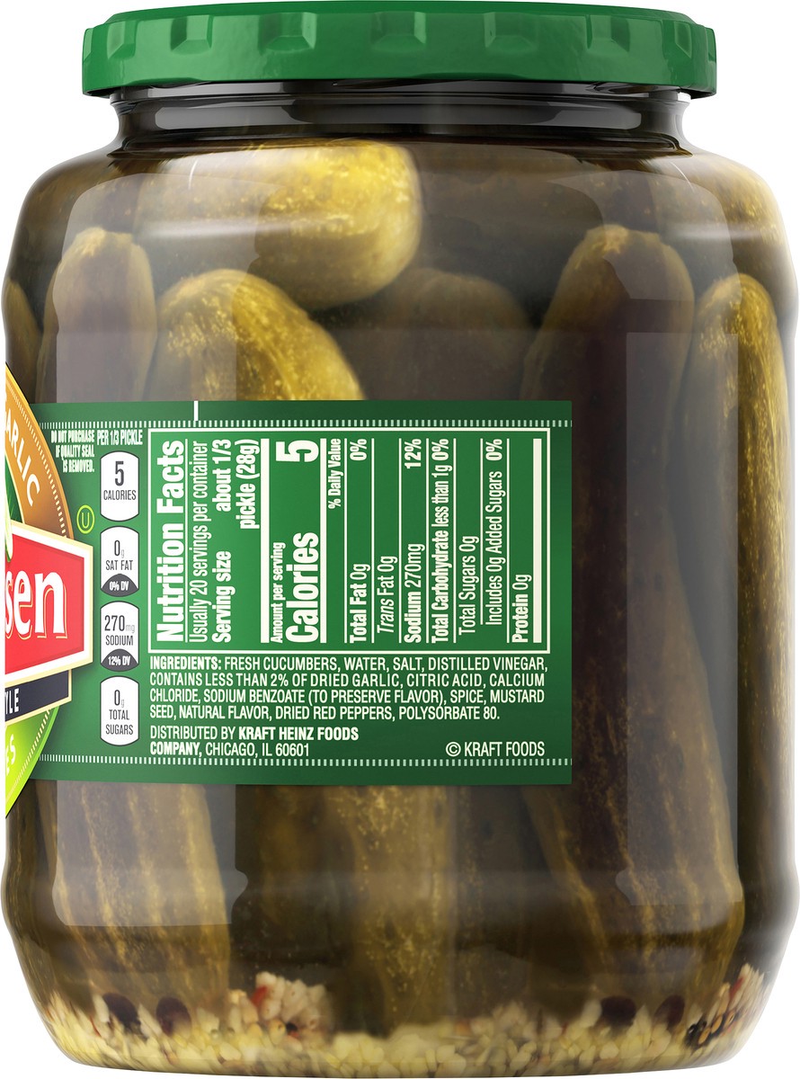slide 7 of 9, Claussen Hearty Garlic Pickle Wholes, 32 fl. oz. Jar, 32 oz
