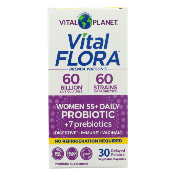 slide 1 of 1, Vital Planet Probio V Flora 60/60 Women 55+, 1 ct