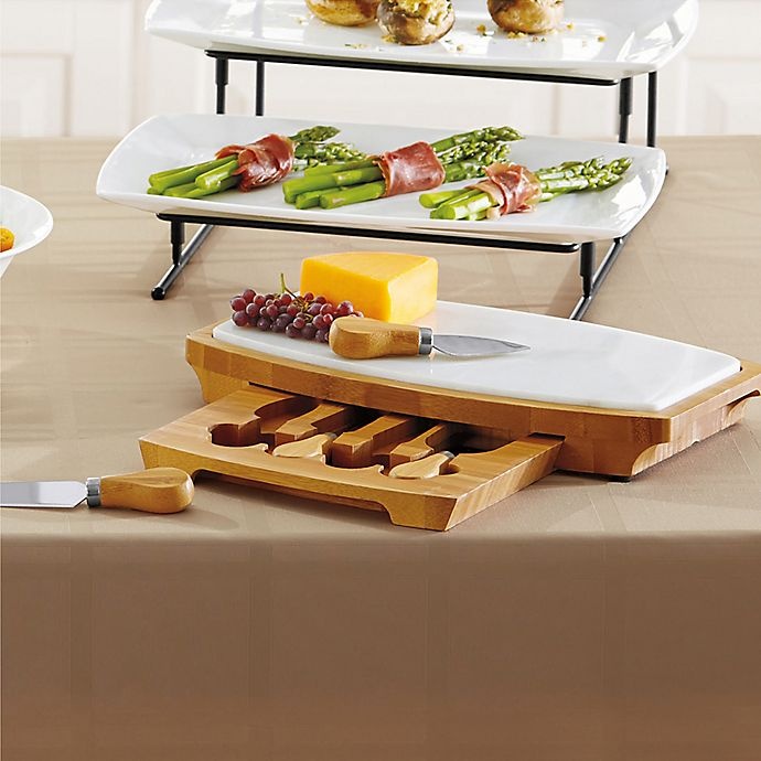 slide 2 of 3, B. Smith Marble Cheese Board Set, 5 ct