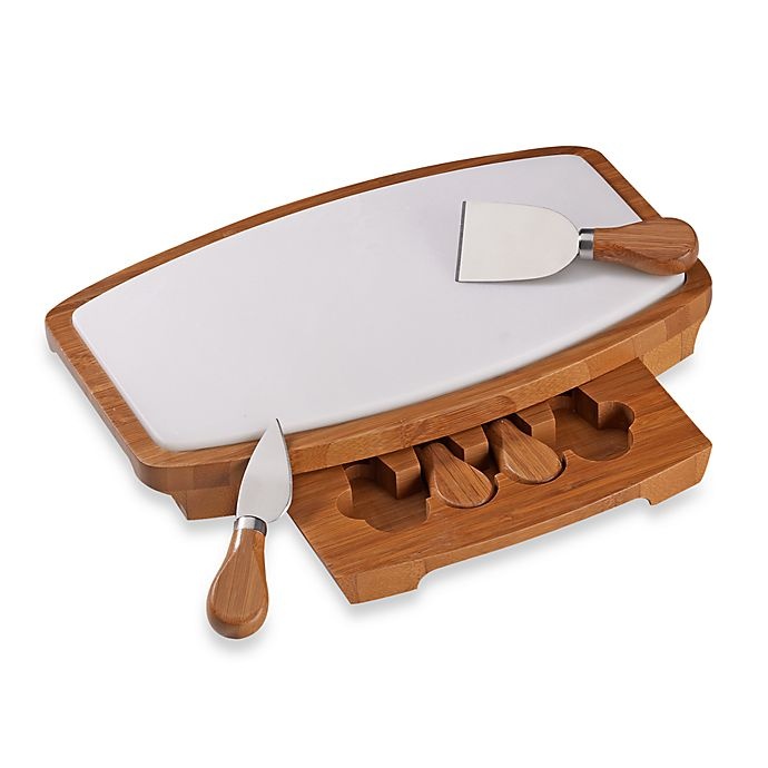 slide 1 of 3, B. Smith Marble Cheese Board Set, 5 ct