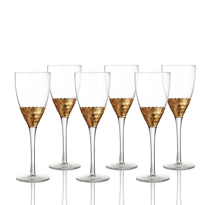 slide 2 of 2, Fitz and Floyd Daphne Red Wine Glasses - Gold, 6 ct