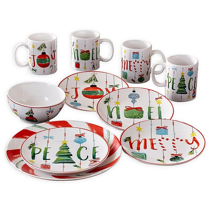 slide 1 of 2, American Atelier Ornaments Dinnerware Set, 16 ct