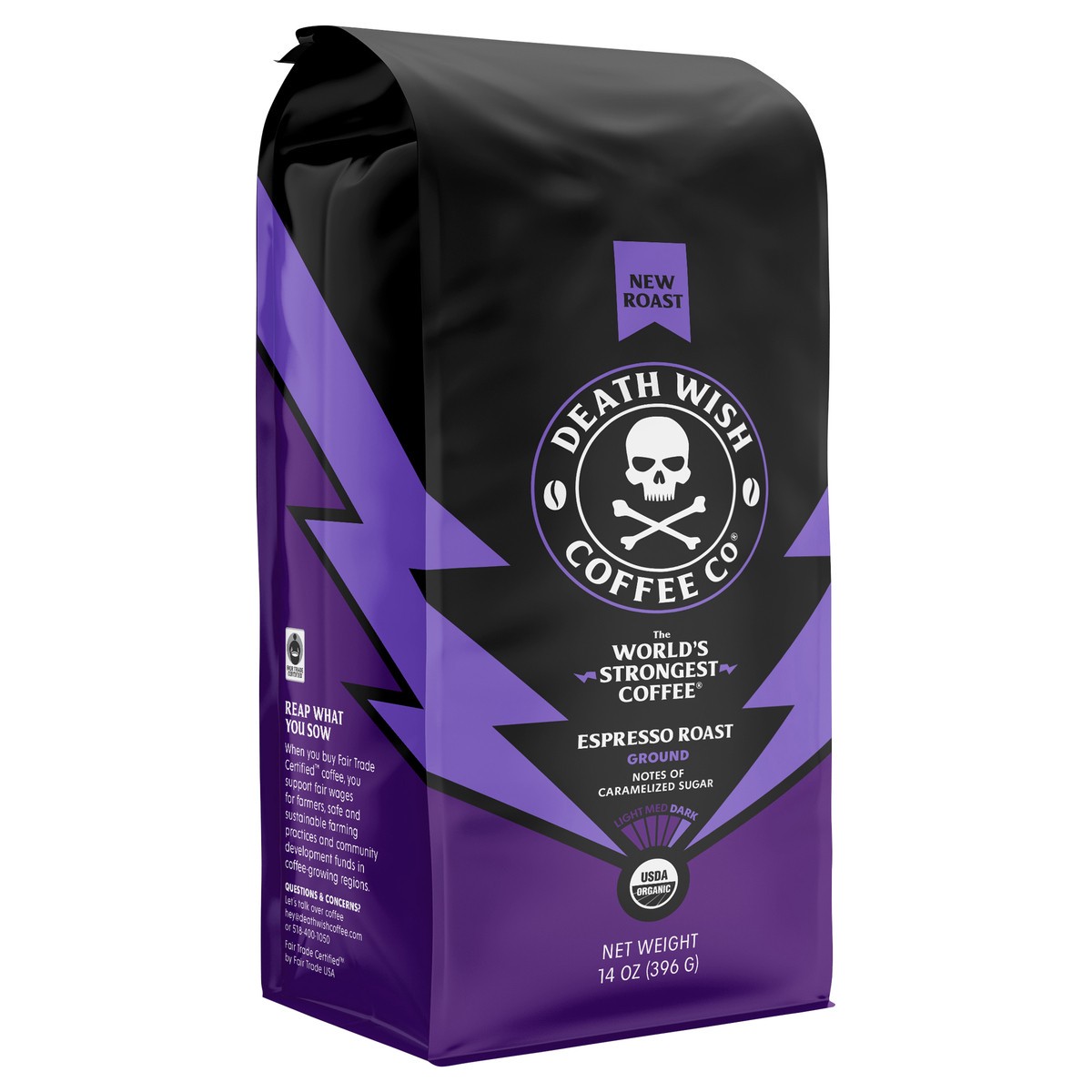 slide 5 of 10, Death Wish Coffee Co. Death Wish Coffee - Espresso Roast - Ground, 14 oz