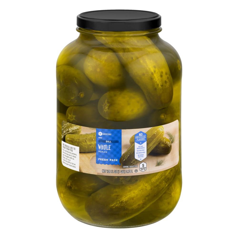 slide 1 of 1, SE Grocers Whole Pickles Fresh Pack Dill, 128 oz