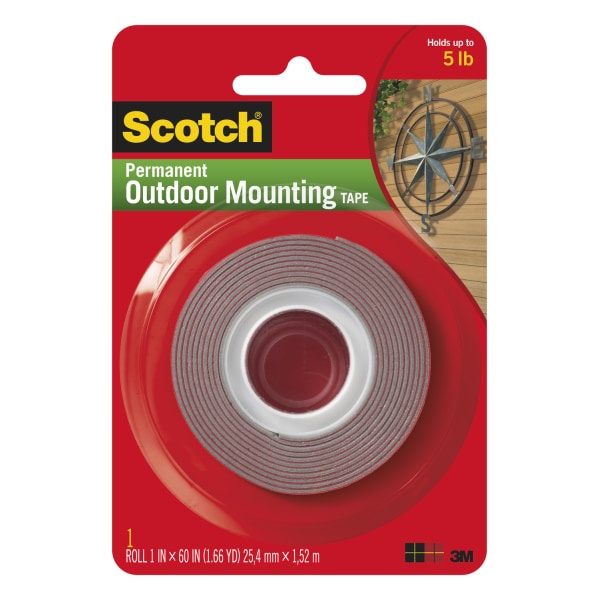 slide 1 of 1, Scotch Permanent Heavy-Duty Outdoor Mounting Tape, 60 in