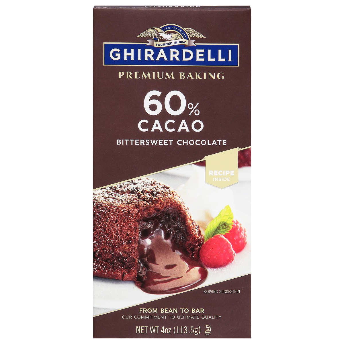 slide 1 of 6, GHIRARDELLI Premium 60% Cacao Bittersweet Chocolate Baking Bar, 4 oz Bar, 4 oz