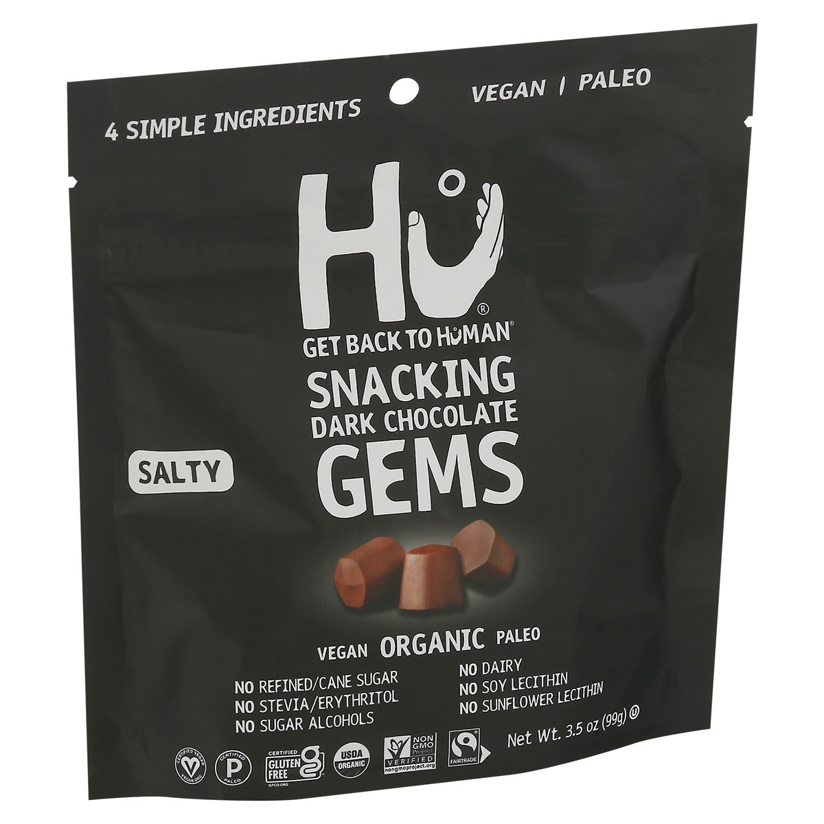 slide 2 of 9, Hu Kitchen Hu Salty Dark Chocolate Snacking Gems - 3.5oz,