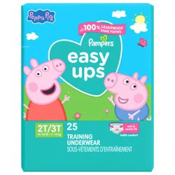 Pampers Easy Ups Training Underwear Girls Size 4 2T3T, 25 Count