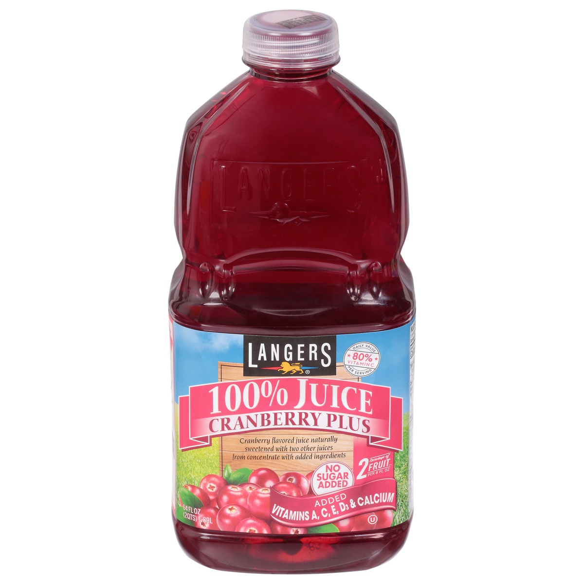 slide 1 of 12, Langers Cranberry Plus 100% Juice 64 fl oz, 64 fl oz