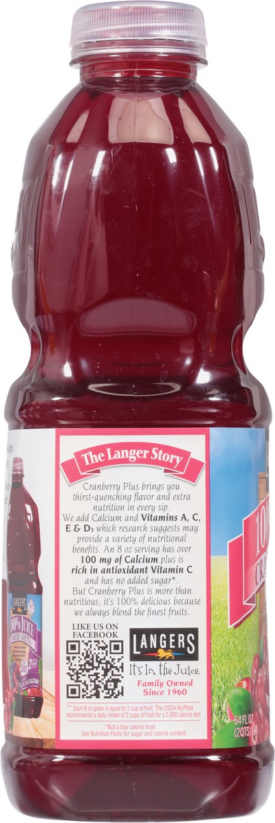 slide 3 of 12, Langers Cranberry Plus 100% Juice 64 fl oz, 64 fl oz