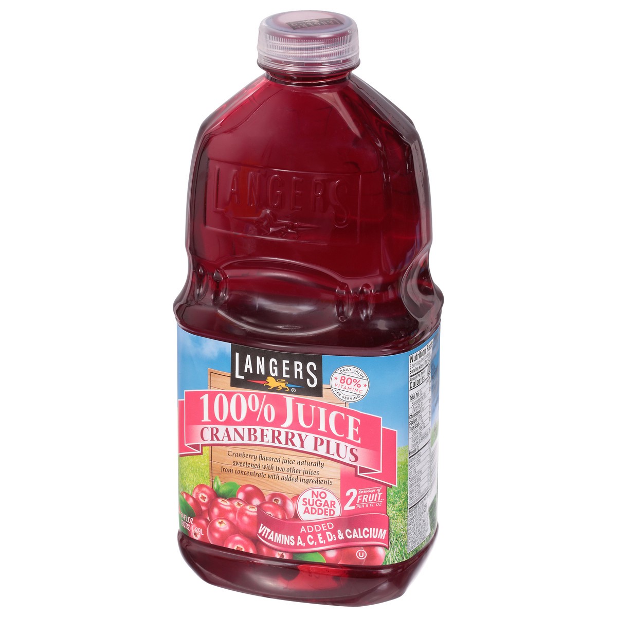 slide 8 of 12, Langers Cranberry Plus 100% Juice 64 fl oz, 64 fl oz