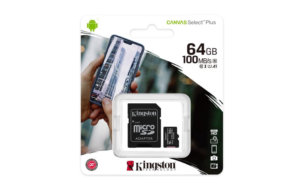 slide 1 of 4, Kingston Canvas Select Plus Microsd Memory Card, 64 GB