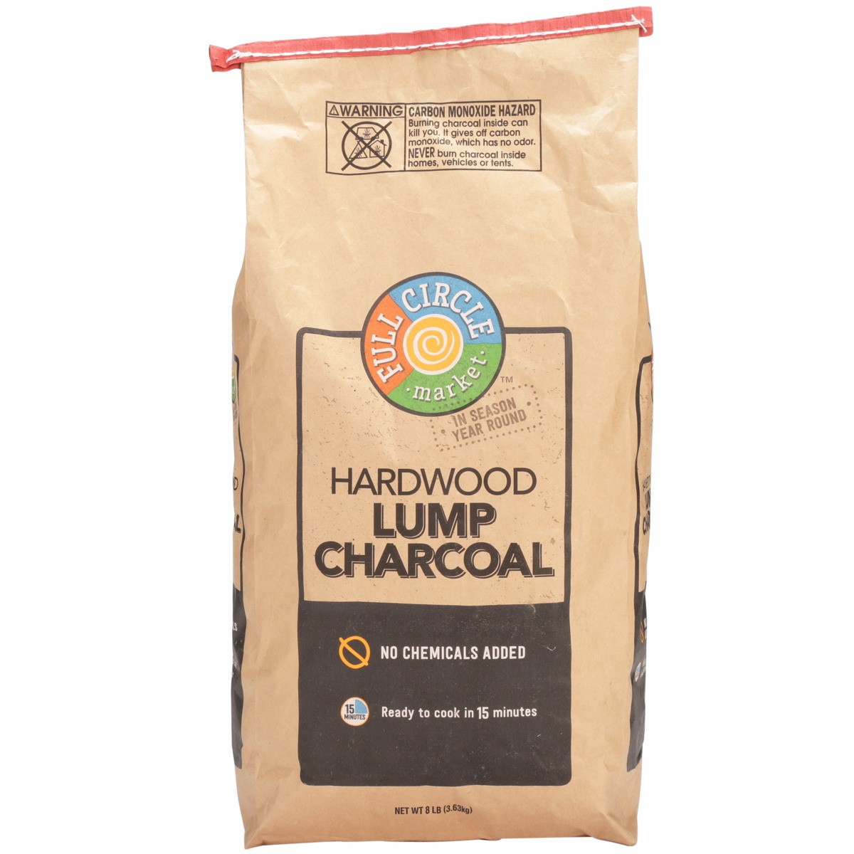 slide 8 of 9, Full Circle Market Hardwood Lump Charcoal, 8 lb