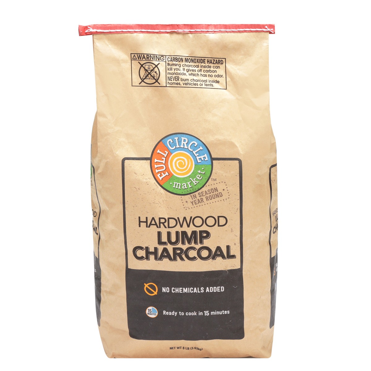 slide 1 of 9, Full Circle Market Hardwood Lump Charcoal, 8 lb