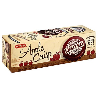 slide 1 of 1, H-E-B Pure Cane Sugar Apple Crisp Soda - 12 ct, 12 ct