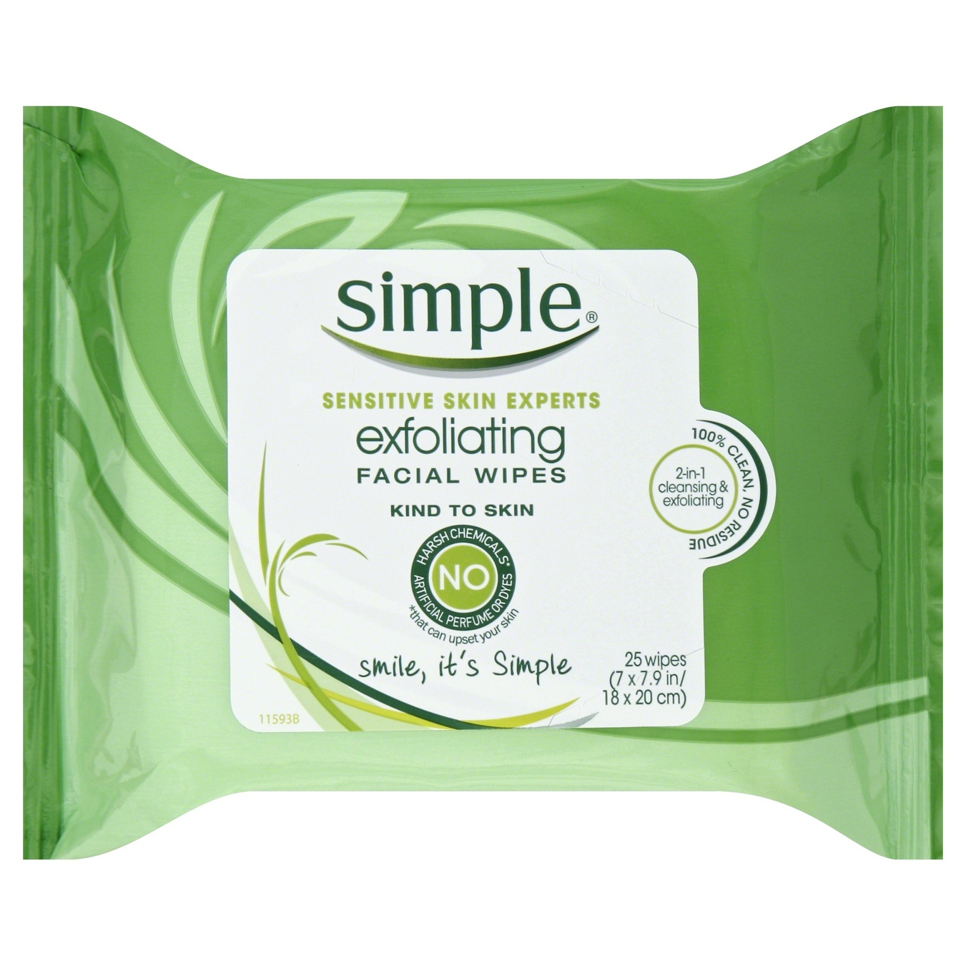 Simple Exfoliating Facial Wipes 25 ct Shipt