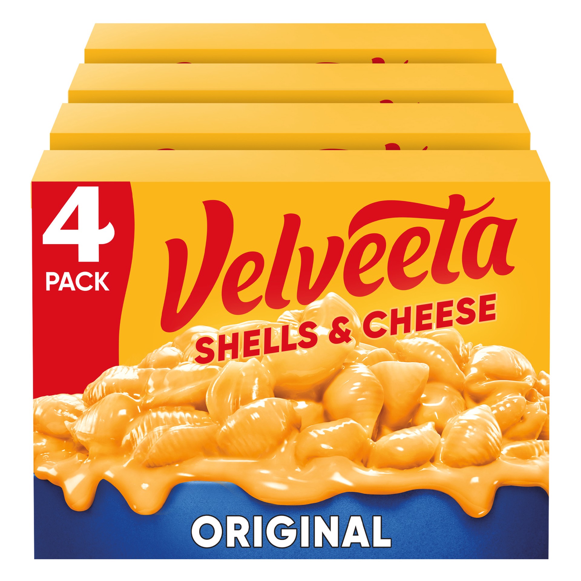 slide 1 of 5, Velveeta Shells & Cheese Original Shell Pasta & Cheese Sauce, 4 ct Pack, 12 oz Boxes, 4 ct