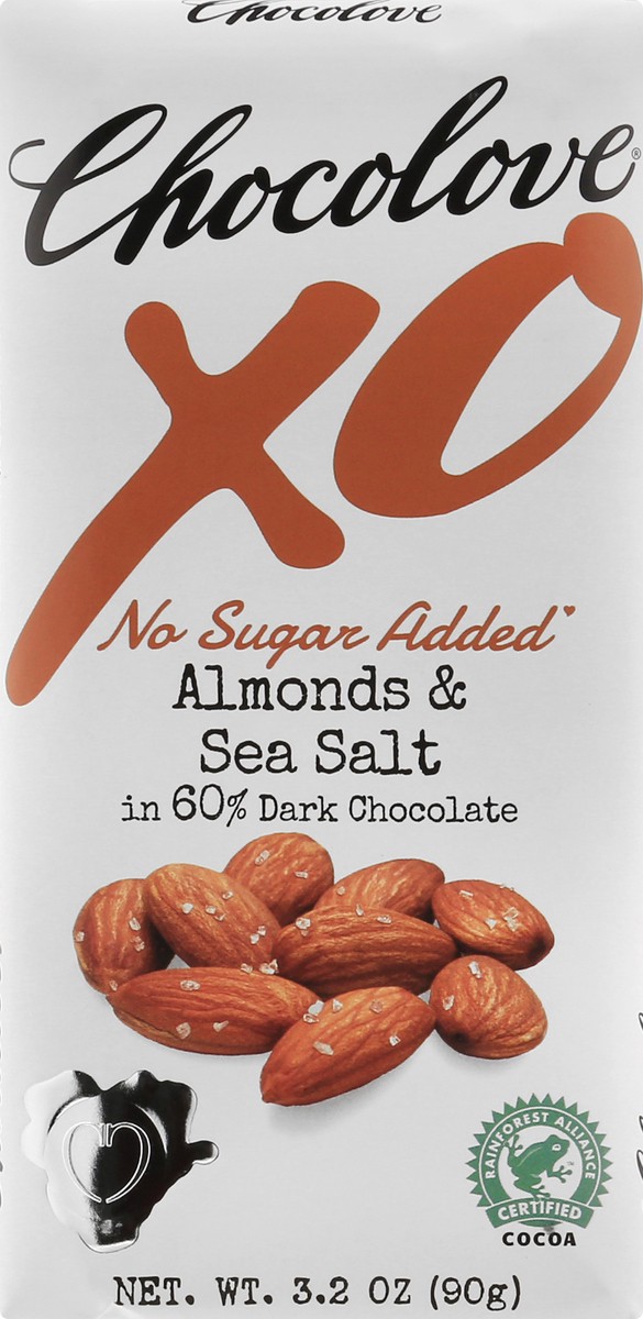 slide 4 of 13, Chocolove No Sugar Almond& Sea Salt, 3.2 oz