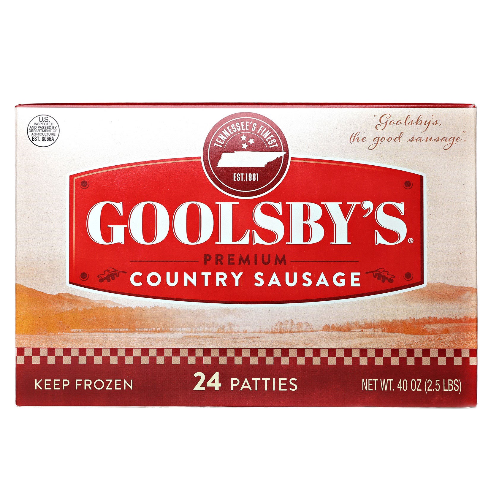 slide 1 of 2, Goolsby's Premium Country Sausage, 40 oz, 24 count, 