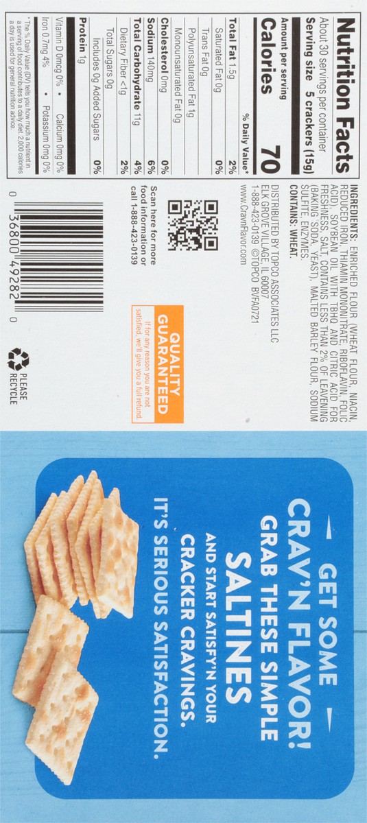 slide 9 of 9, Crav'n Flavor Original Saltine Crackers - 16 oz, 16 oz