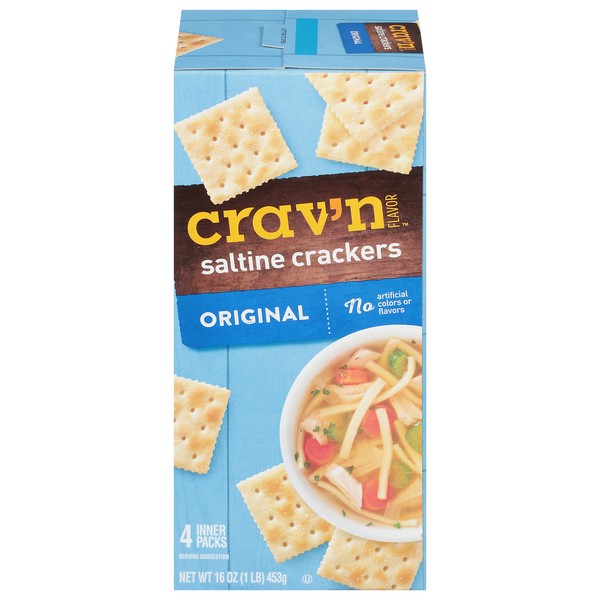 slide 1 of 2, Crav'n Flavor Original Saltine Crackers - 16 oz, 16 oz