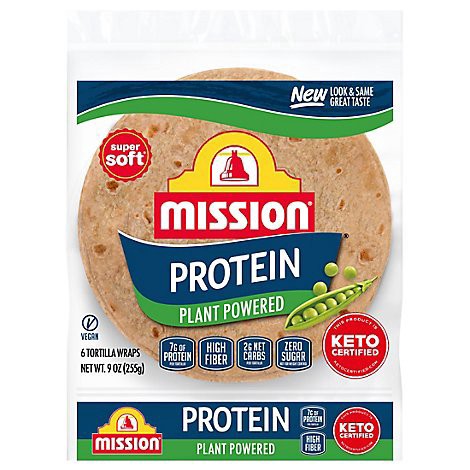 slide 1 of 1, Mission Protein Tortilla Wraps - 6 Count, 6 ct