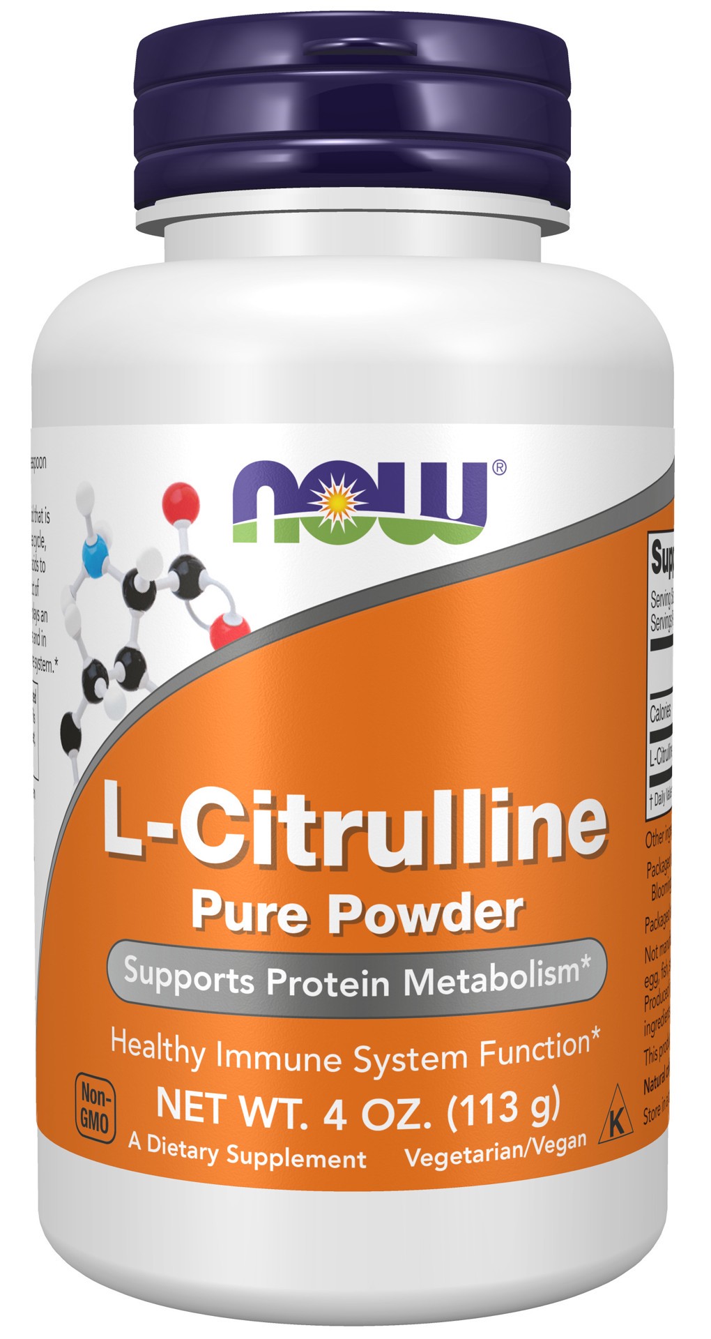 slide 1 of 4, NOW Supplements L-Citrulline Pure Powder - 4 oz., 4 oz
