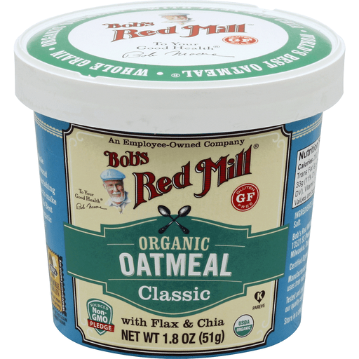 slide 2 of 2, Bob's Red Mill Organic Oatmeal Classic With Flax & Chia, 2.43 oz