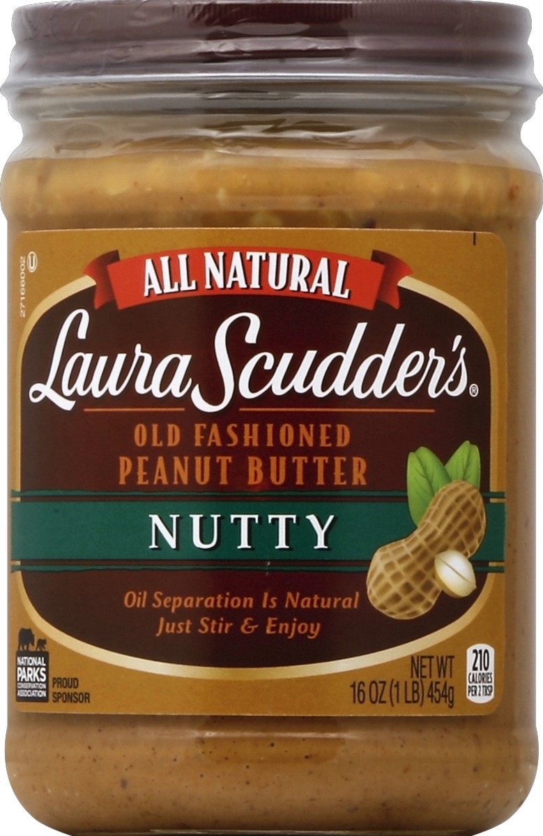 slide 1 of 4, Laura Scudder Nutty Natural Peanut Butter - 16oz, 16 oz