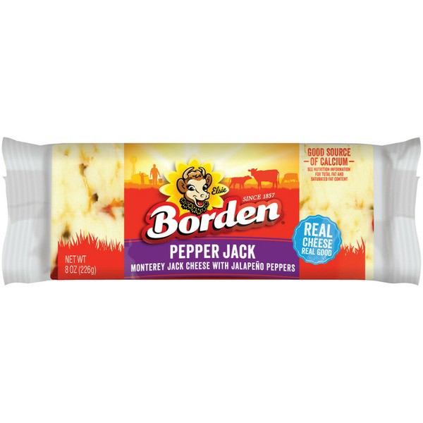 slide 1 of 1, Borden Pepper Jack Chunk, 8 oz