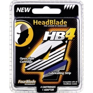 slide 1 of 1, Headblade  Head Blade Hb4 Lubricating Strip Cartridges, 4 ct