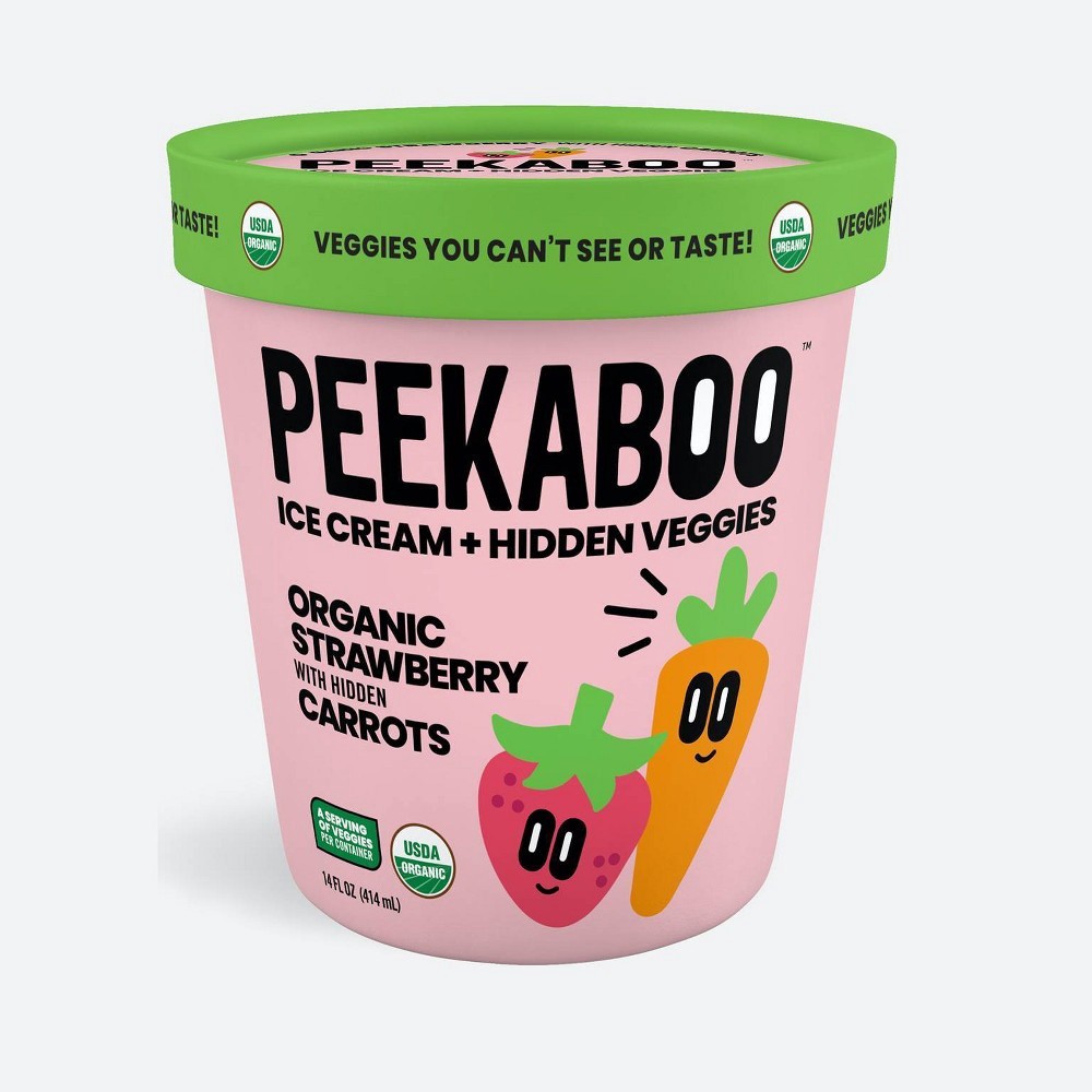 slide 3 of 3, Peekaboo Organic Strawberry Ice cream 14 oz, 14 oz