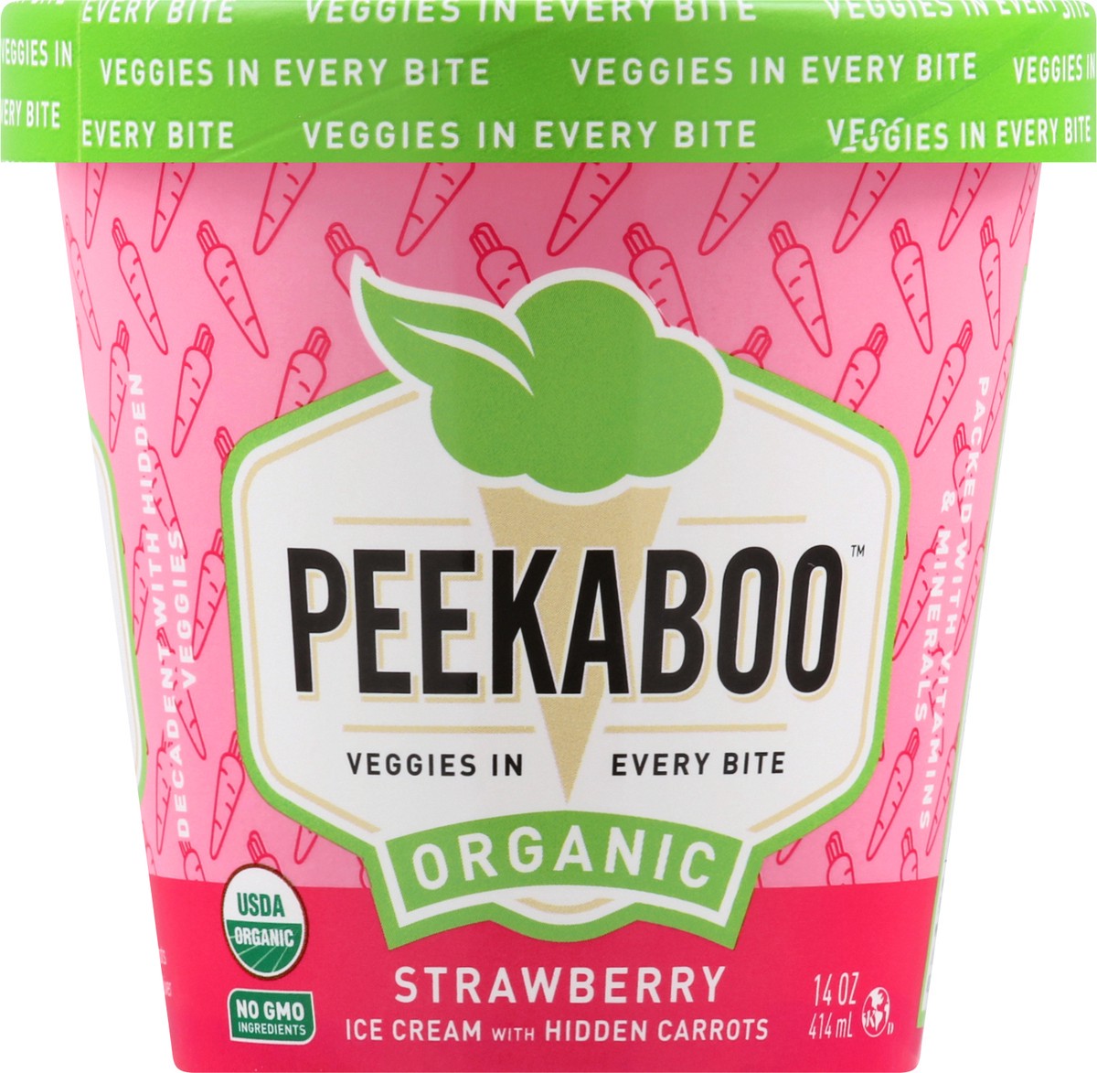 slide 1 of 3, Peekaboo Organic Strawberry Ice cream 14 oz, 14 oz