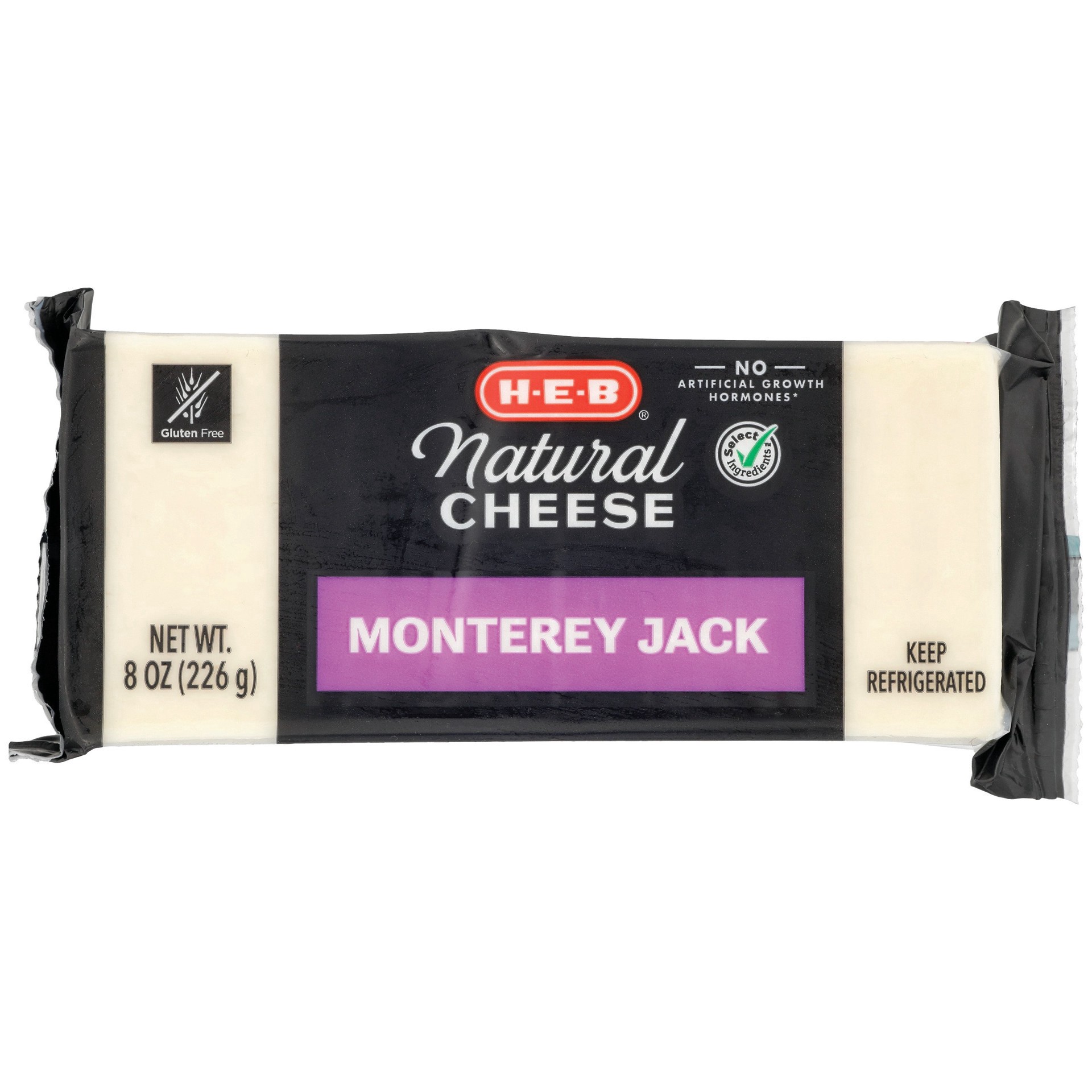 slide 1 of 1, H-E-B Monterey Jack Cheese, 8 oz